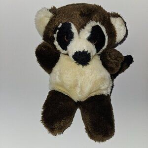 VTG Brown Raccoon Hand Puppet Plush 8" Stuffed Animal Toy Anya 1978